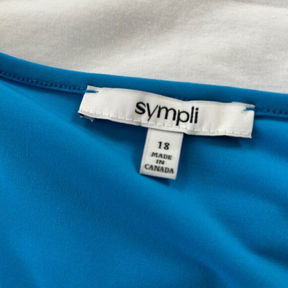 Sympli V-Neck Dolman Top, Elbow Sleeve, Ocean (Blue) Size 18 - Picture 6 of 7